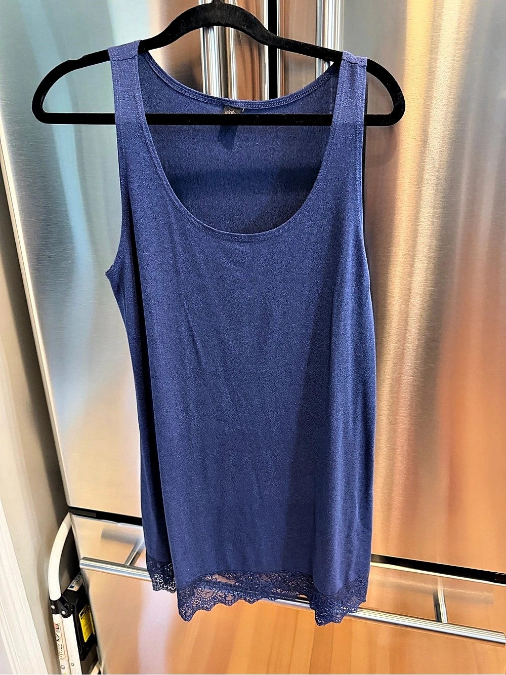 Only hearts Blue Lace-Hem Tank Top Size XL Like New - Picture 1 of 7